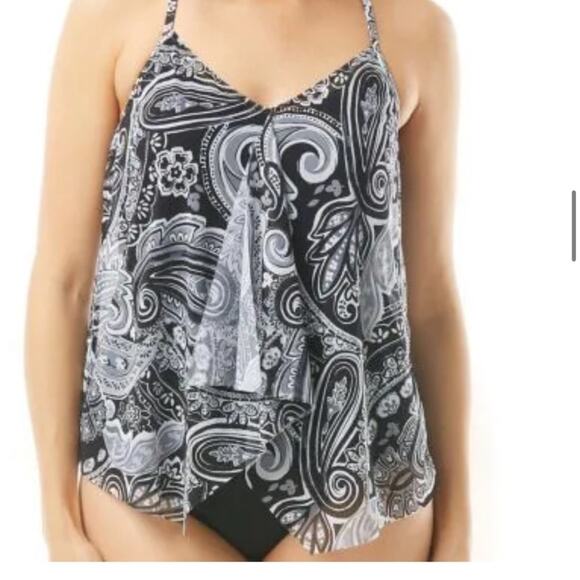 BEACH HOUSE Bay Dreaming Paisley Kerry Mesh Layer Underwire Tankini Swim Top NWT - Picture 1 of 6